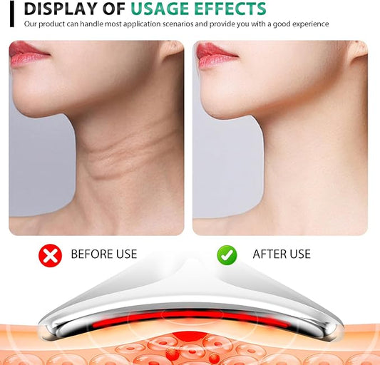 Microcurrent Face & Neck Beauty Massager – LED Thermal Skin Tightening Device