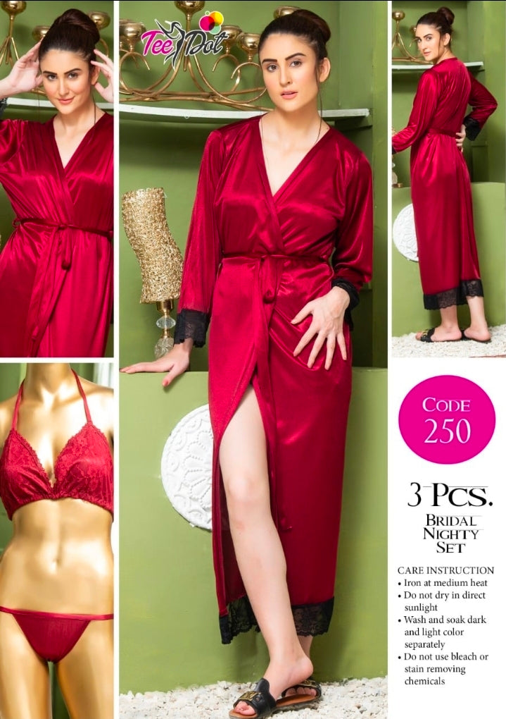 3 PC Gown+Bikni Set.