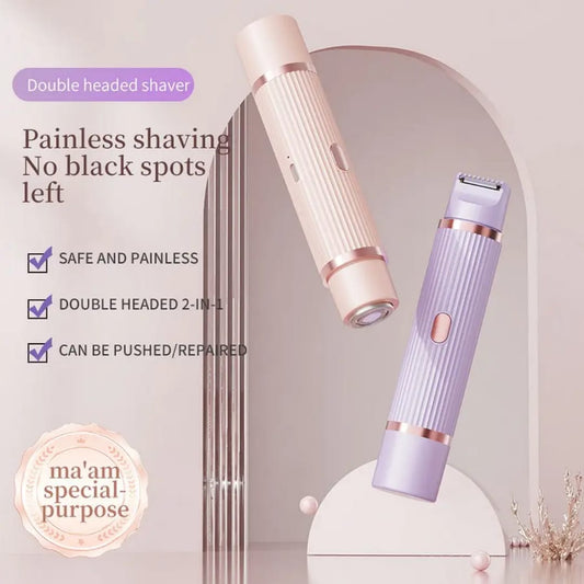 2 in 1 Dual Head Shaver Women, Electric Bikini Trimmer Wet&Dry Use Hair Removal