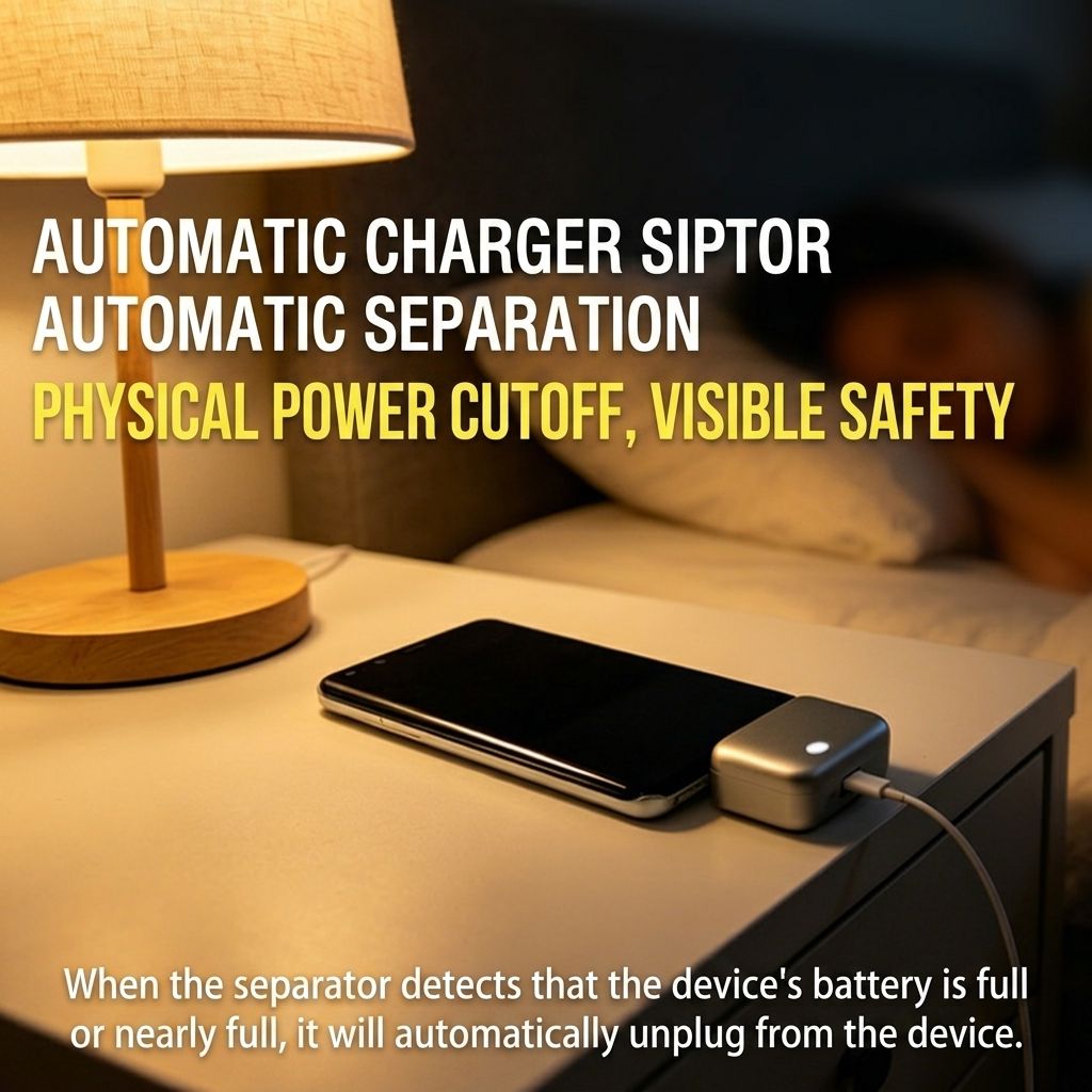 New Trend Product 2026 Non Electronic Ai Auto Eject Phone Charger Topper Pickup Auto Power off Disconnect Mobile Charger