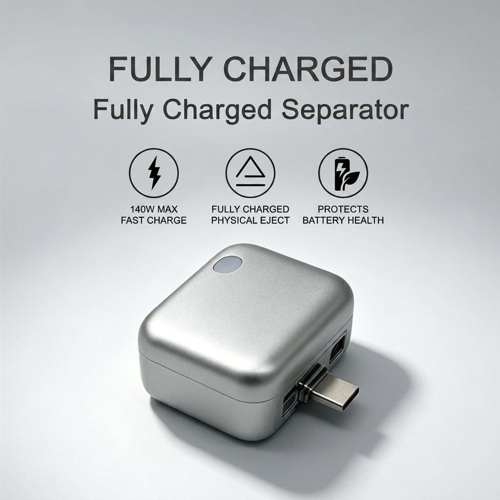 New Trend Product 2026 Non Electronic Ai Auto Eject Phone Charger Topper Pickup Auto Power off Disconnect Mobile Charger
