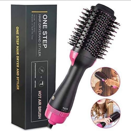3-in-1 Hot Air Brush – Dryer, Curler & Straightener