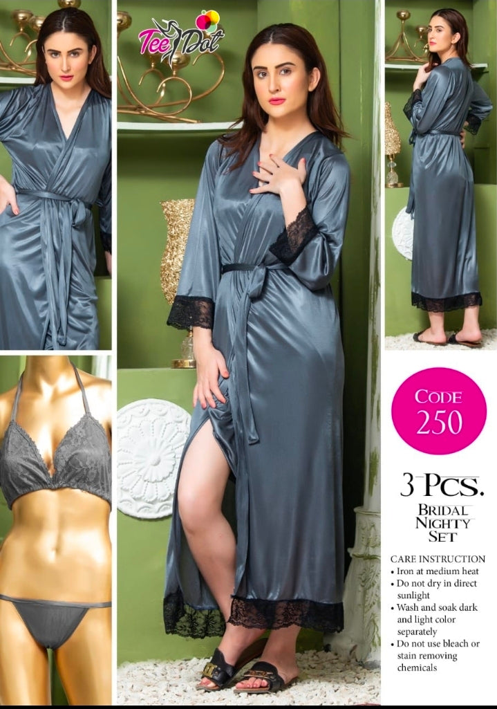 3 PC Gown+Bikni Set.