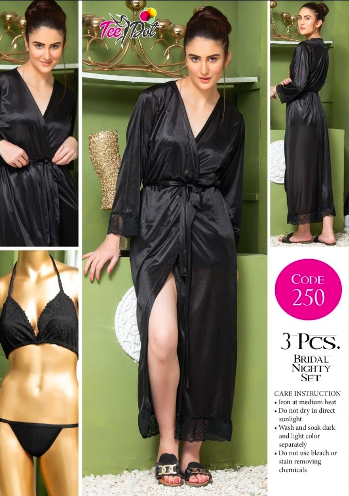 3 PC Gown+Bikni Set.