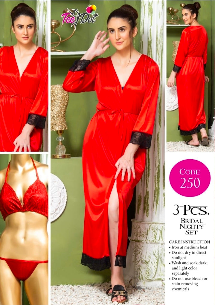 3 PC Gown+Bikni Set.