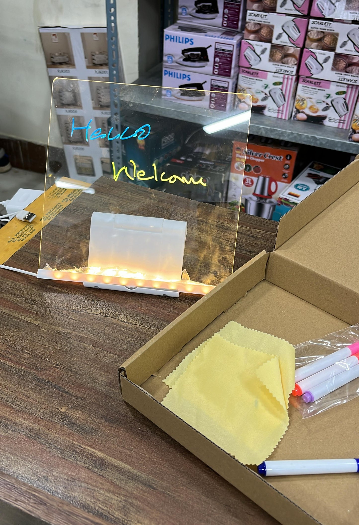 Acrylic Luminescent Lamp Big Size 20x20 for Kids Drawing Board | LED Reusable Writing & Doodle Light Board