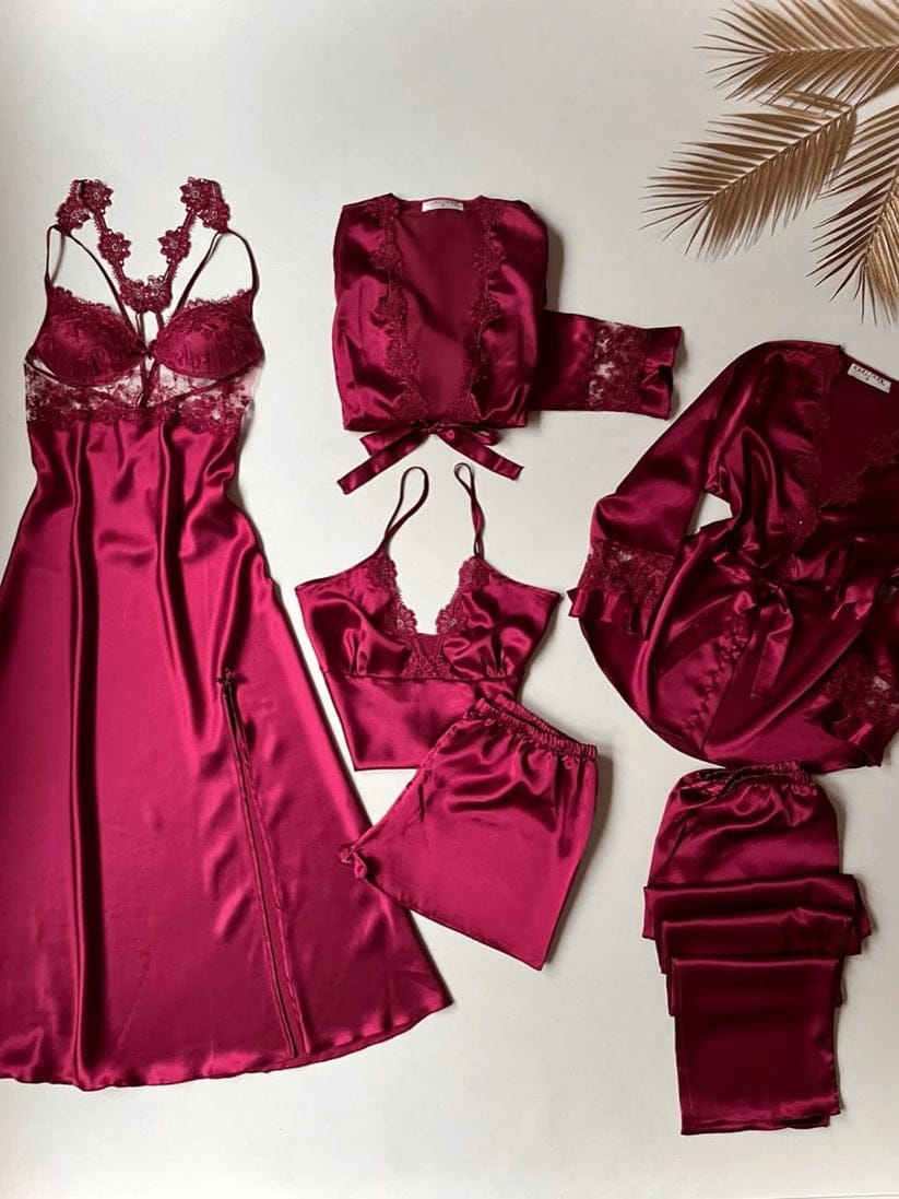 Luxury Satin 6-Piece Nightwear Set
