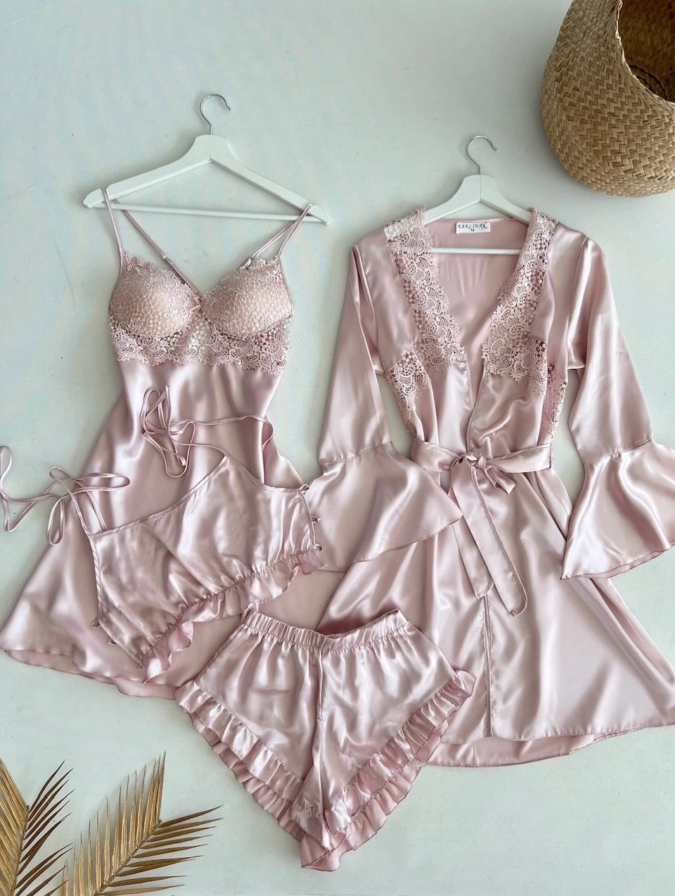 Premium 4-Piece Satin Nightwear & Loungewear Set