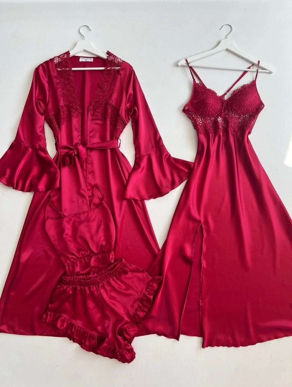 Premium 4-Piece Satin Nightwear & Loungewear Set