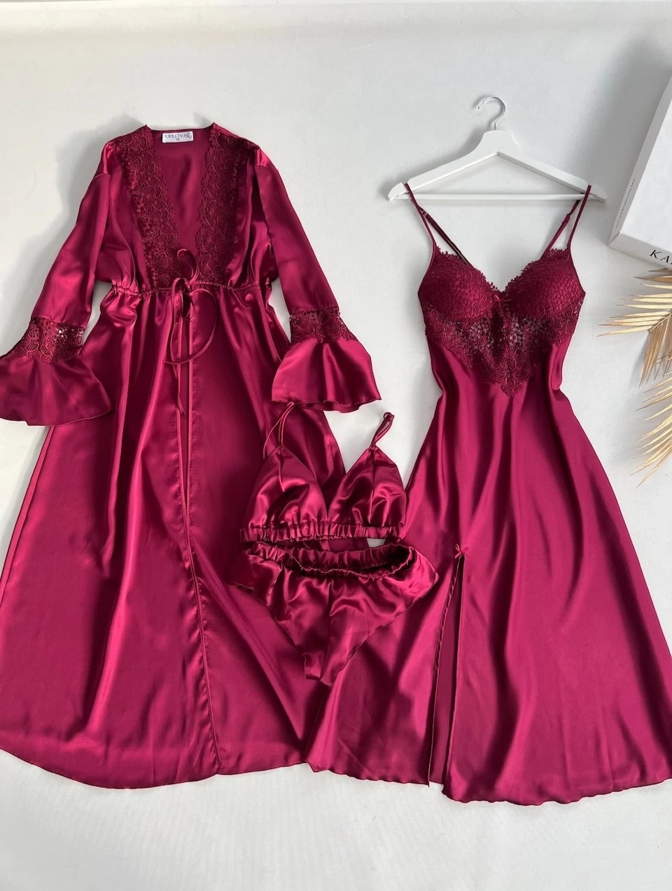 Premium 4-Piece Satin Nightwear & Loungewear Set