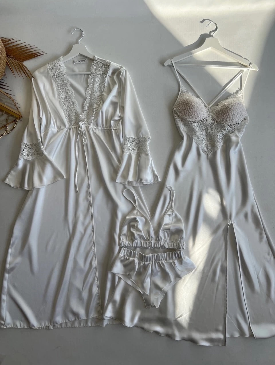 Premium 4-Piece Satin Nightwear & Loungewear Set