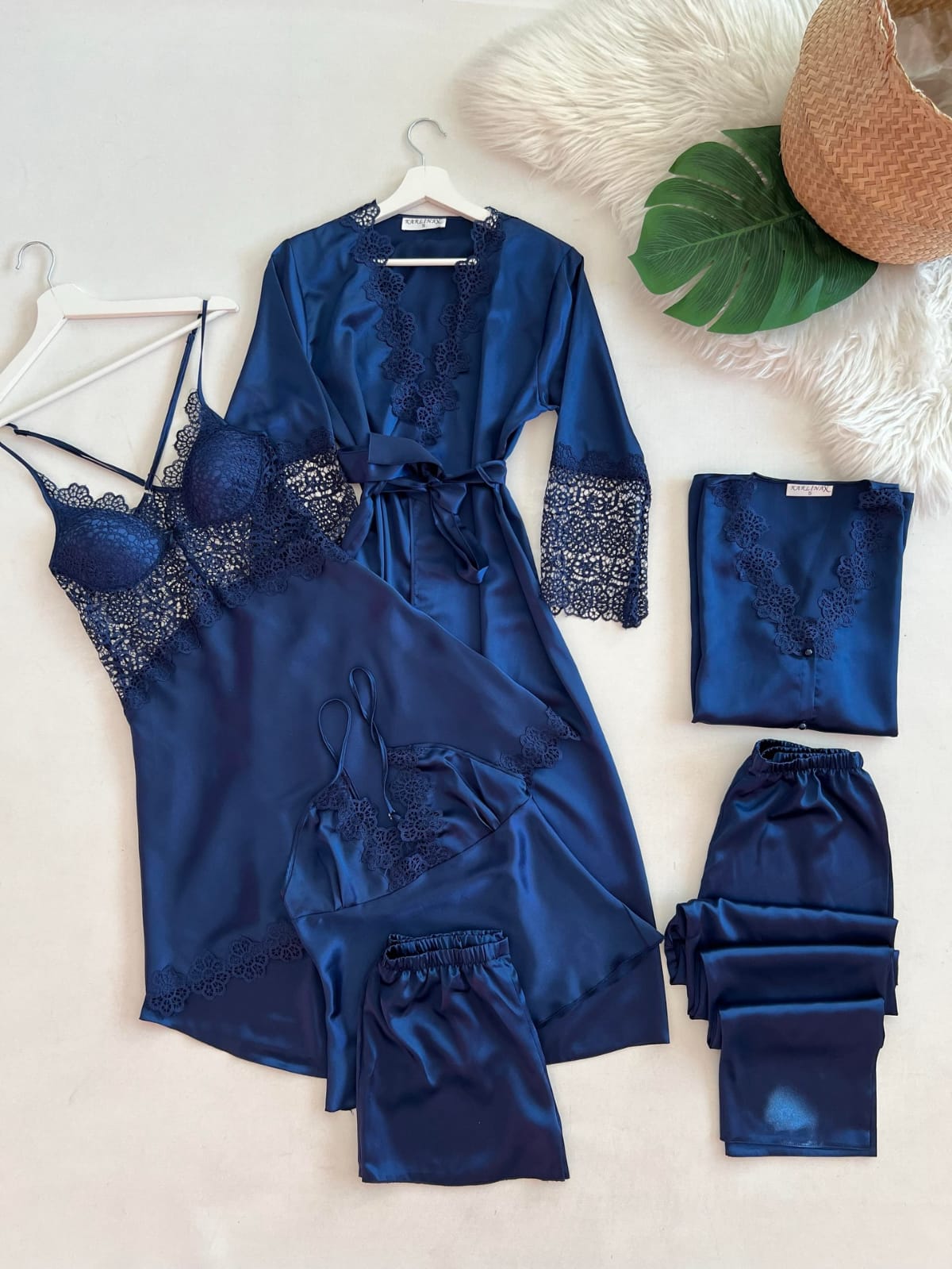 Luxury 6-Piece Satin Nightwear & Bridal Set