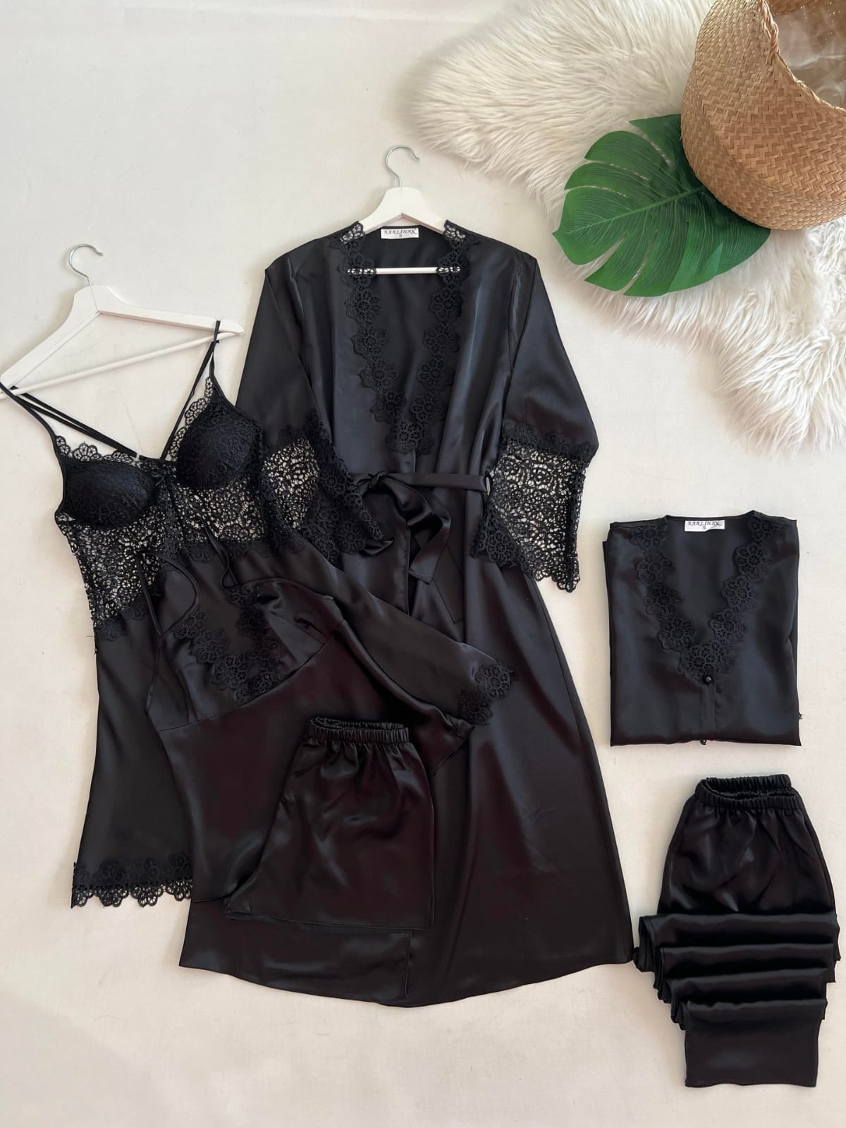Luxury 6-Piece Satin Nightwear & Bridal Set