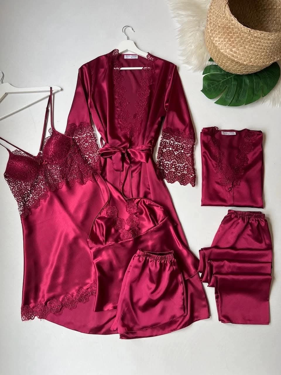 Luxury 6-Piece Satin Nightwear & Bridal Set