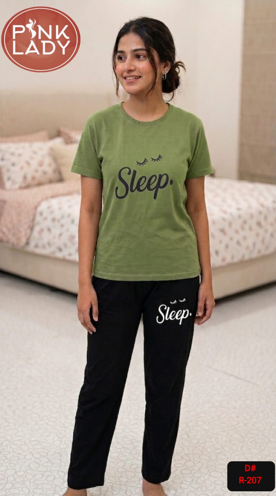 "Sleep." Printed Night Suit – Comfort Meets Style