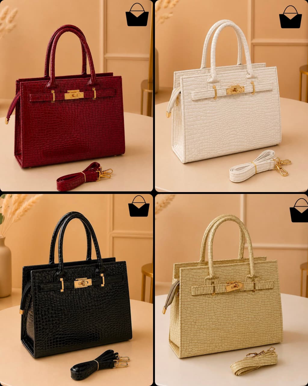 Elegant Croc Texture Handbag – Luxury Style for Every Occasion