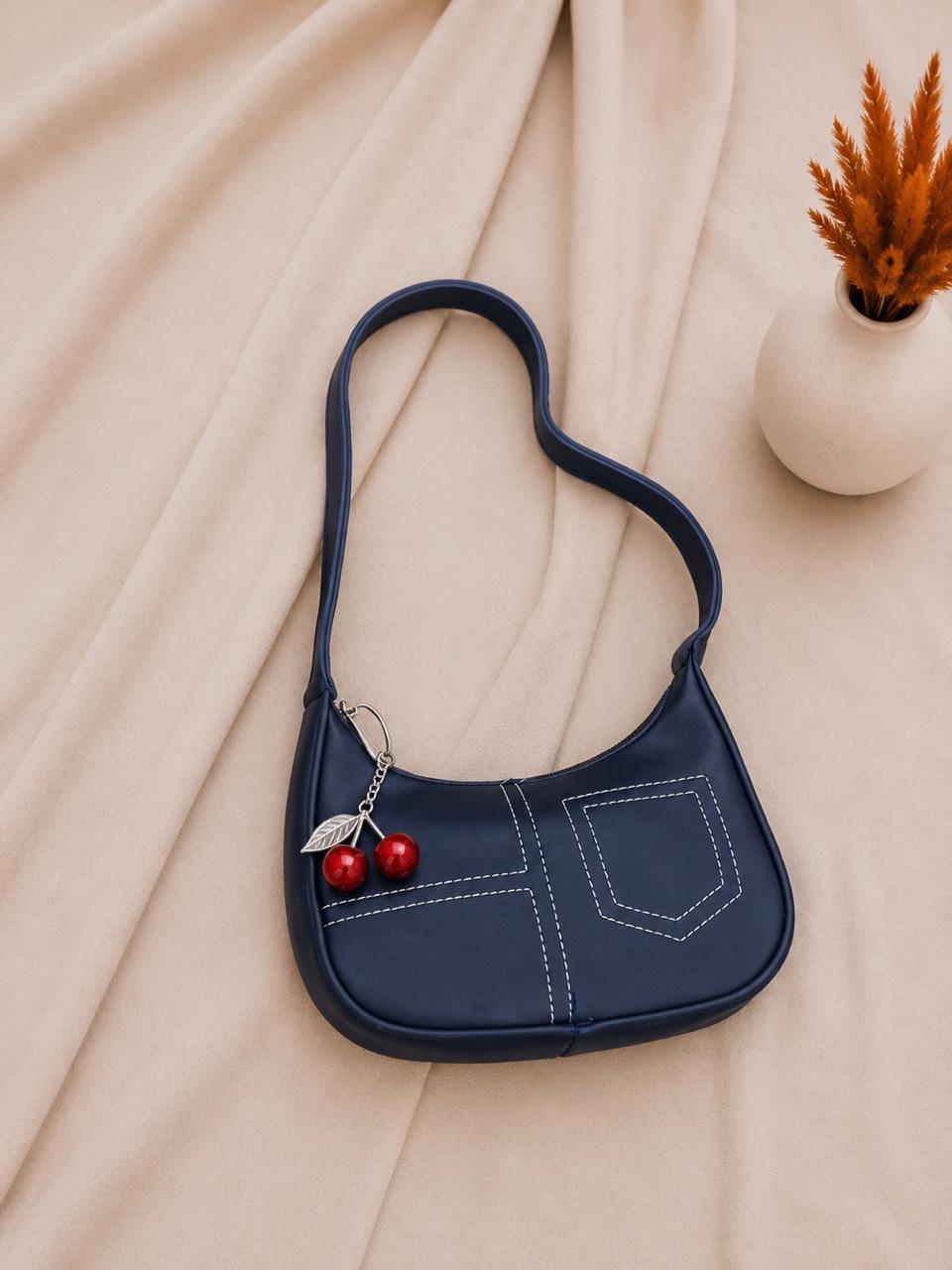 Women's Trendy Shoulder Bag with Cherry Charm