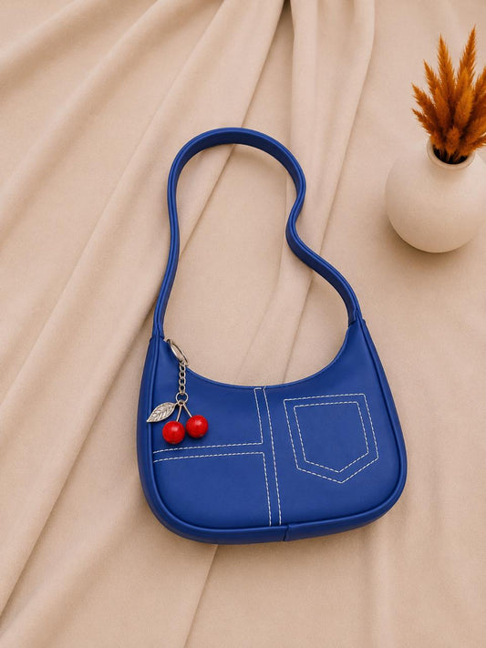 Women's Trendy Shoulder Bag with Cherry Charm