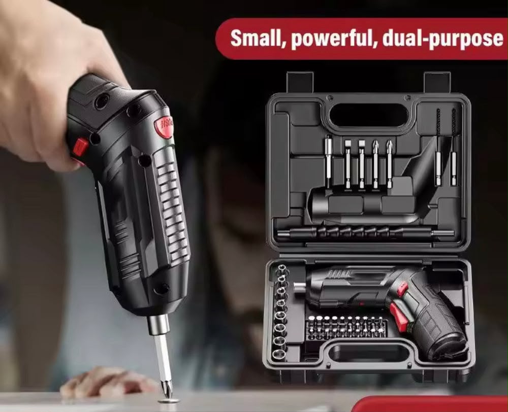 Rechargeable Cordless Screwdriver Tool Set, Mini Household Screwdriver, Multifunctional Lightweight Electric Drill