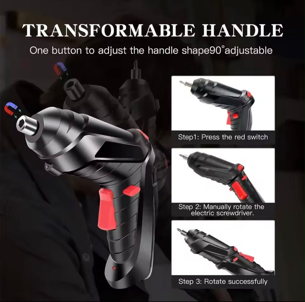 Rechargeable Cordless Screwdriver Tool Set, Mini Household Screwdriver, Multifunctional Lightweight Electric Drill