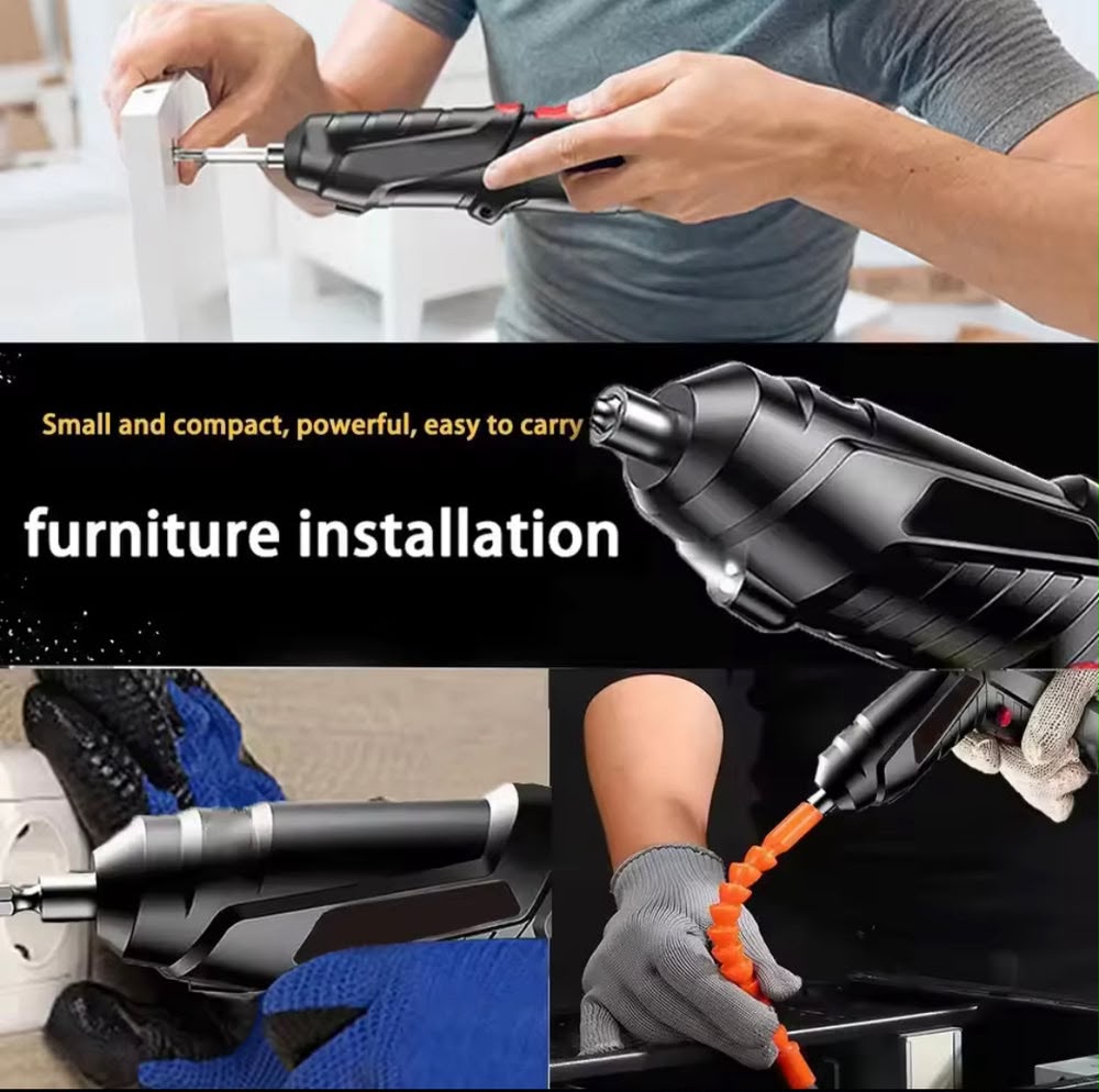 Rechargeable Cordless Screwdriver Tool Set, Mini Household Screwdriver, Multifunctional Lightweight Electric Drill