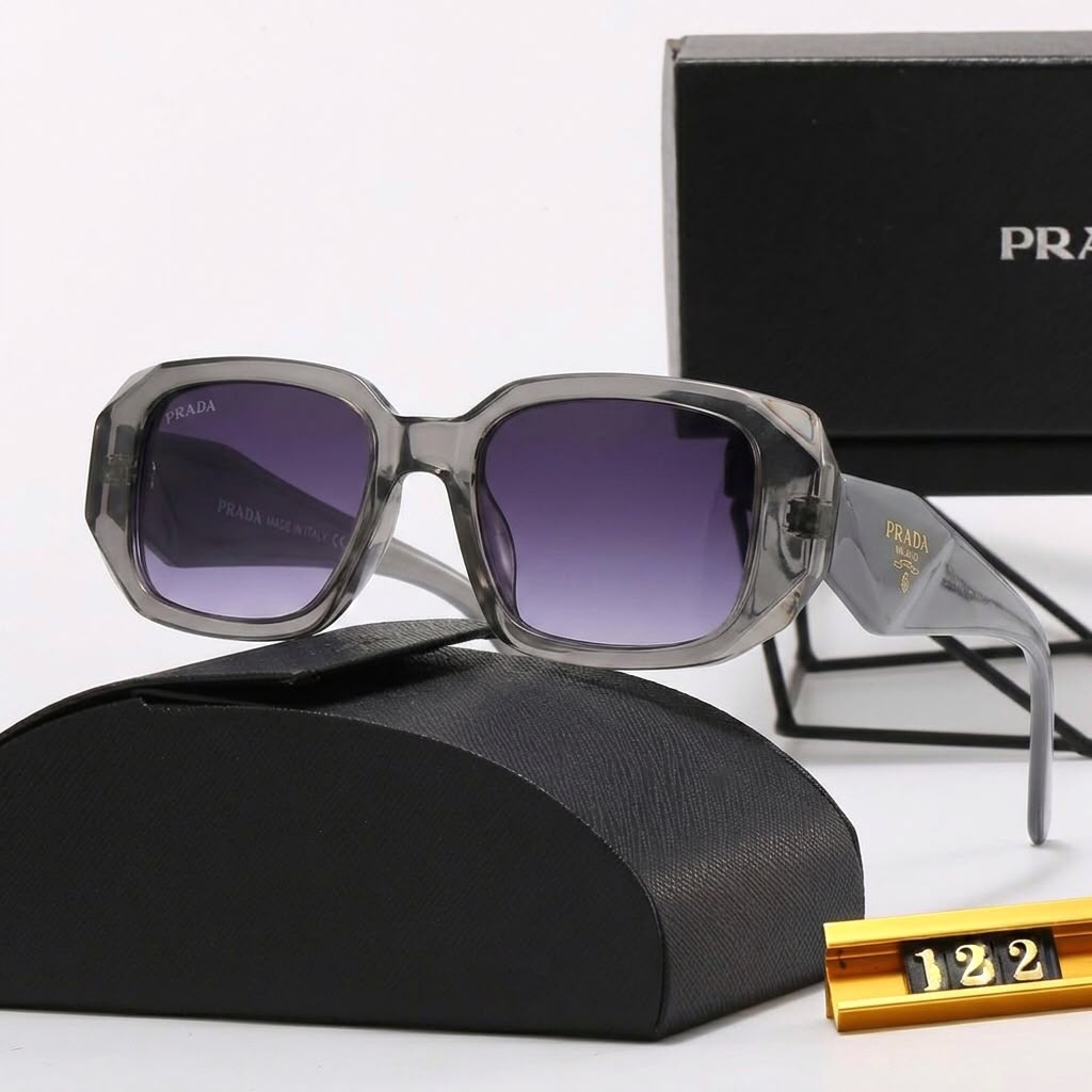 Luxury Bold Grey Frame Rectangular Sunglasses