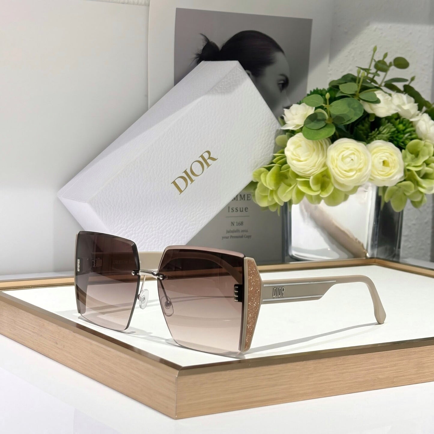 Style Oversized Square Rimless Sunglasses