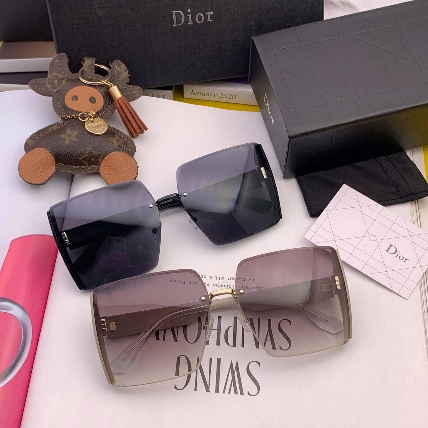Style Oversized Square Rimless Sunglasses