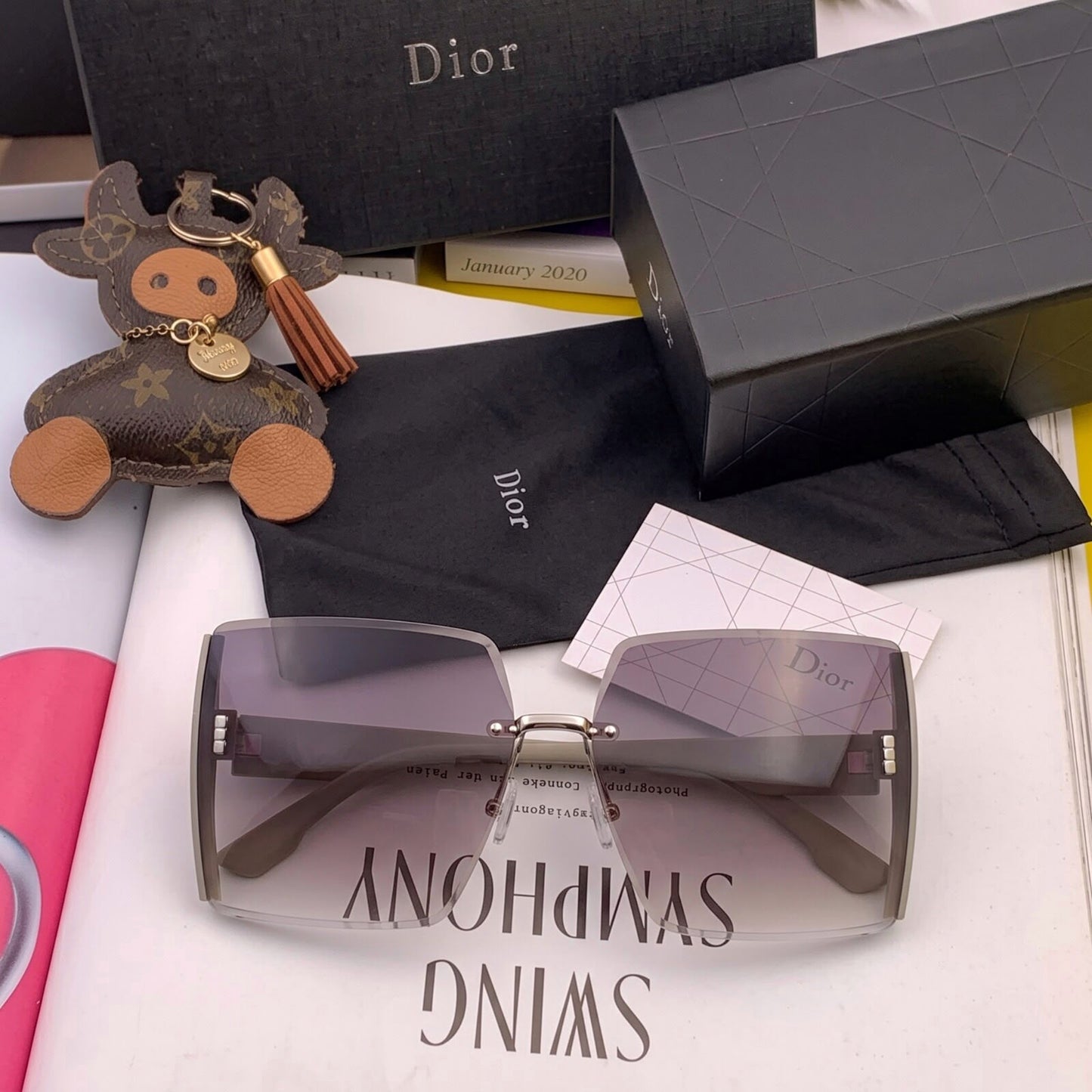 Style Oversized Square Rimless Sunglasses