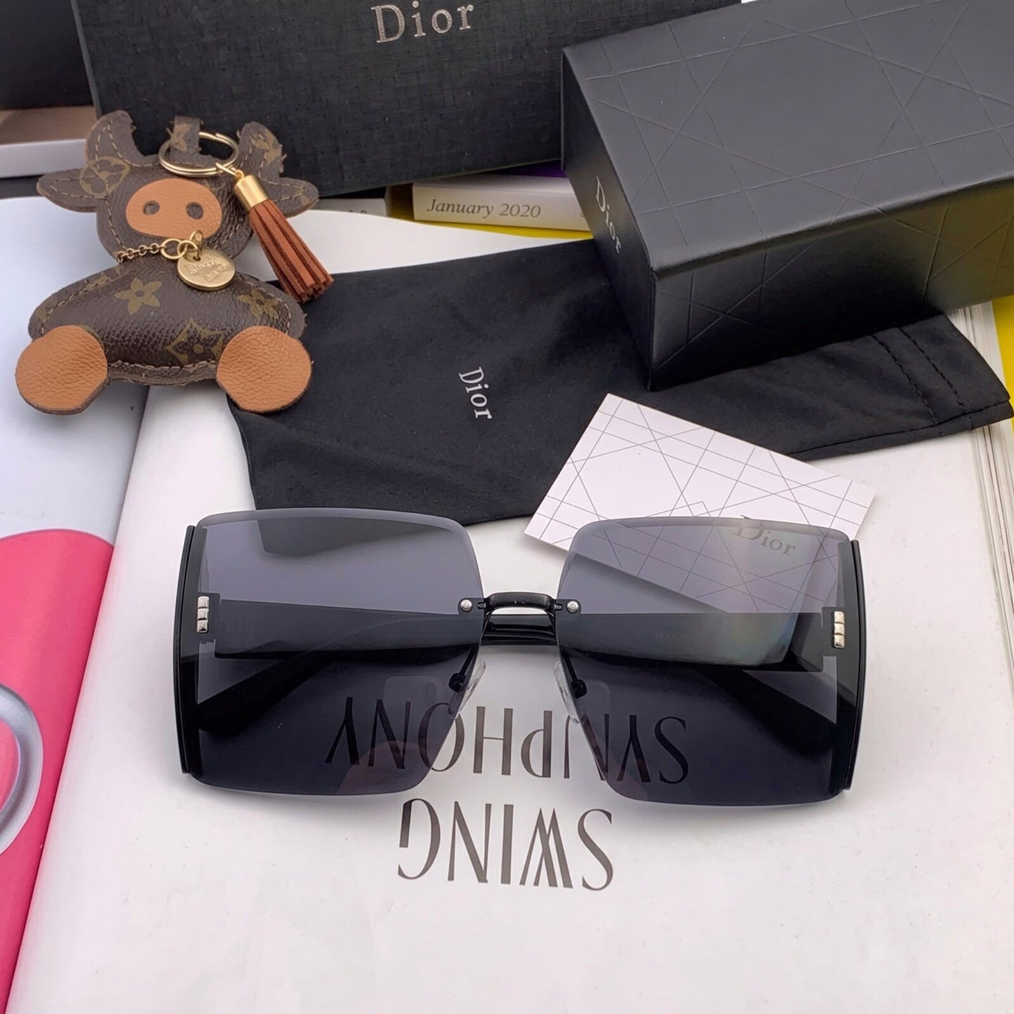 Style Oversized Square Rimless Sunglasses