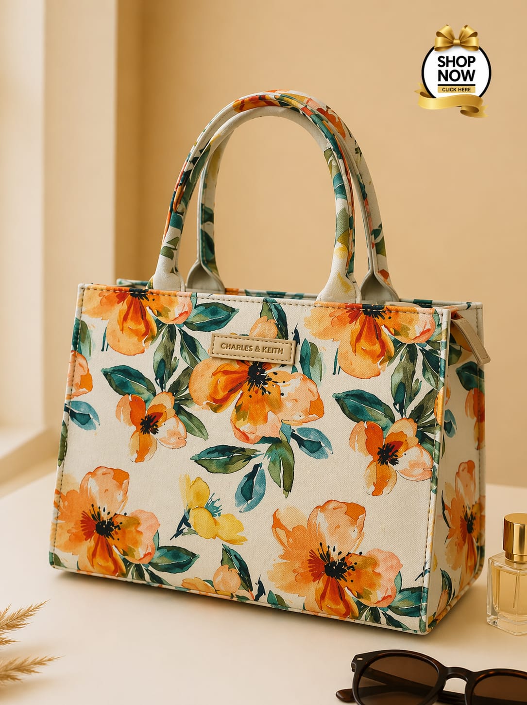 Premium Floral Canvas Tote Bag