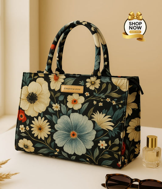 Premium Floral Canvas Tote Bag