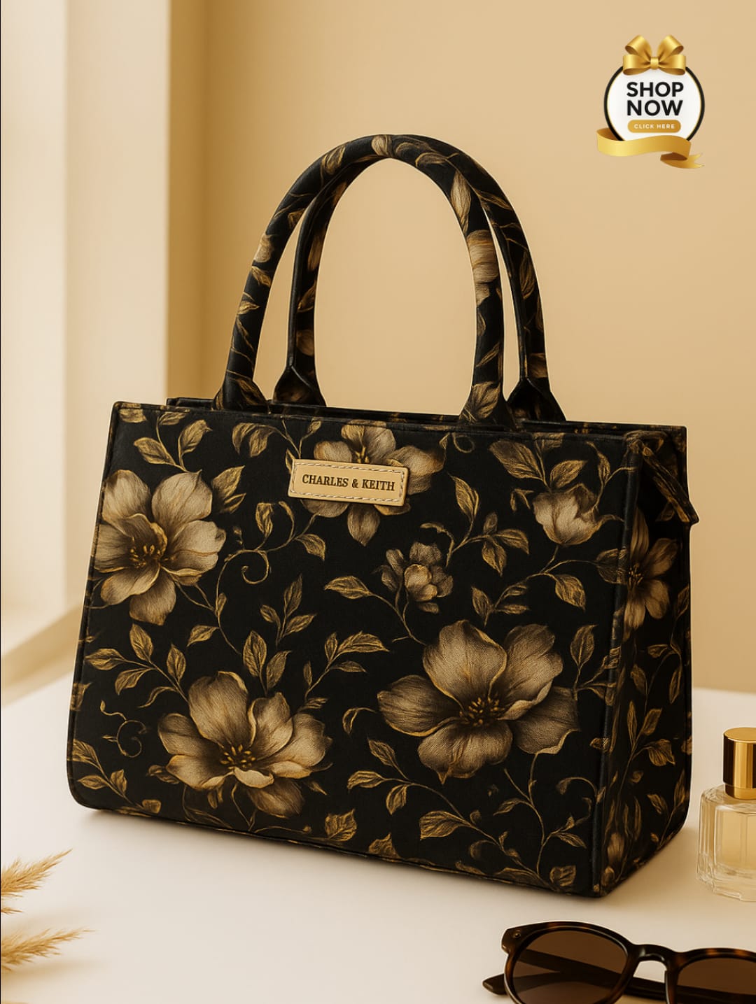 Premium Floral Canvas Tote Bag