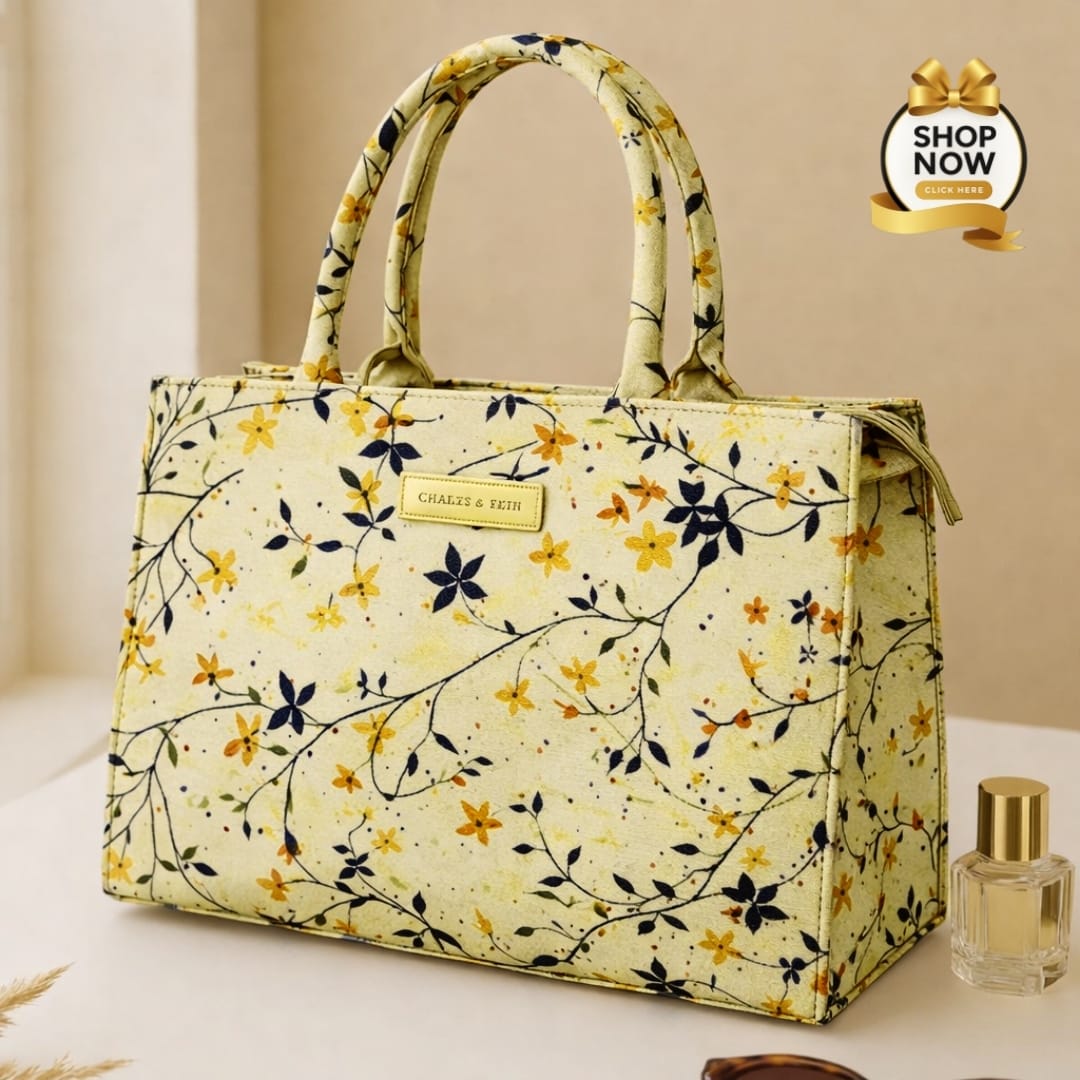 Premium Floral Canvas Tote Bag