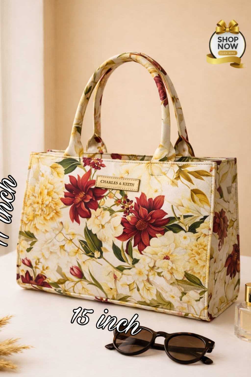 Premium Floral Canvas Tote Bag