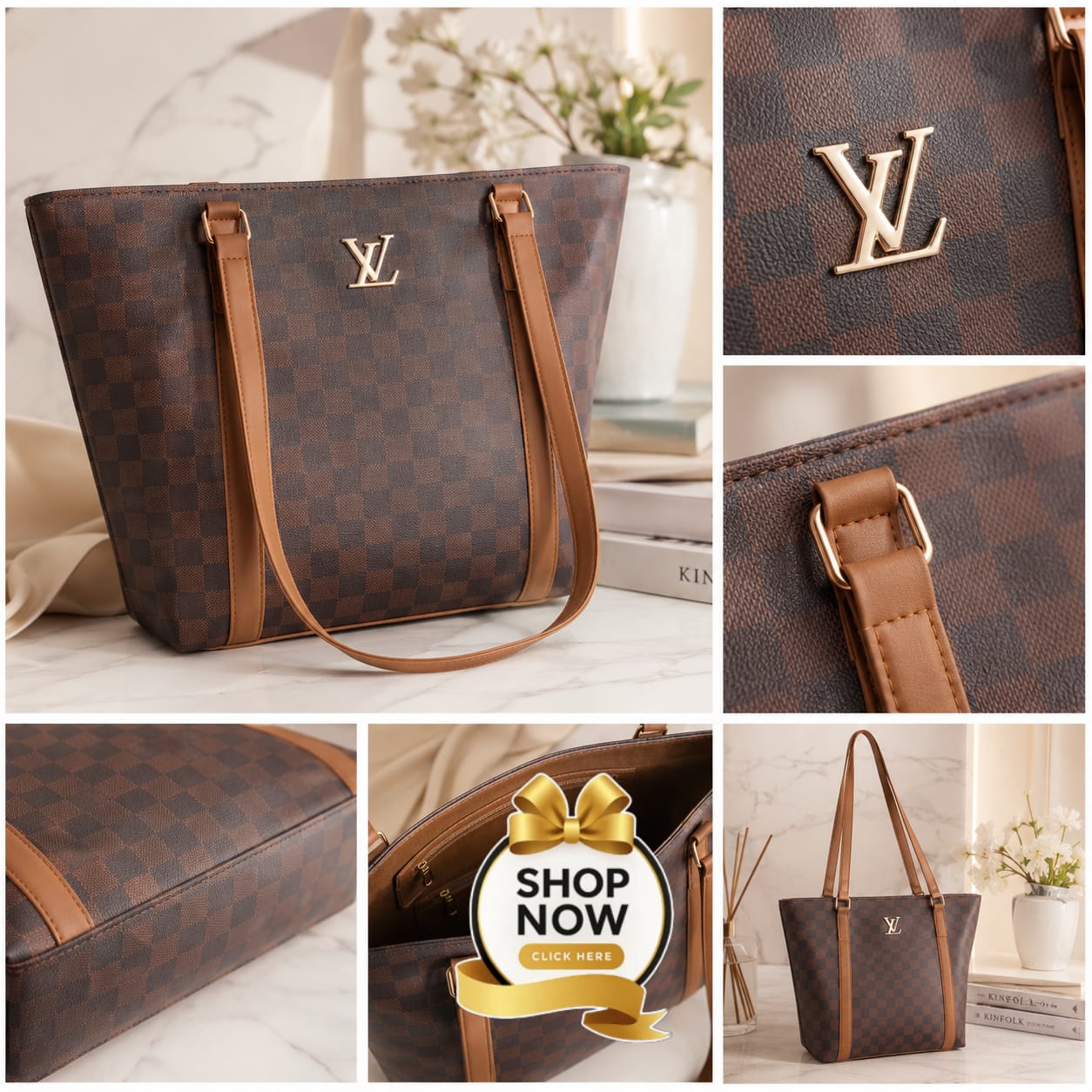 Luxury Signature Monogram Tote Bag