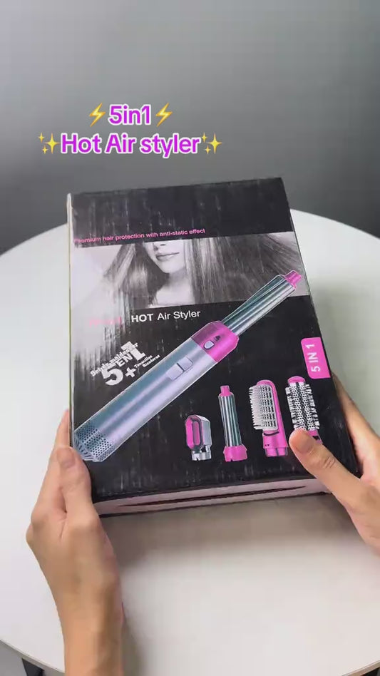 5 in 1 Hair Dryer Hot Air Brush Hair Volumizer Straightener and Curler