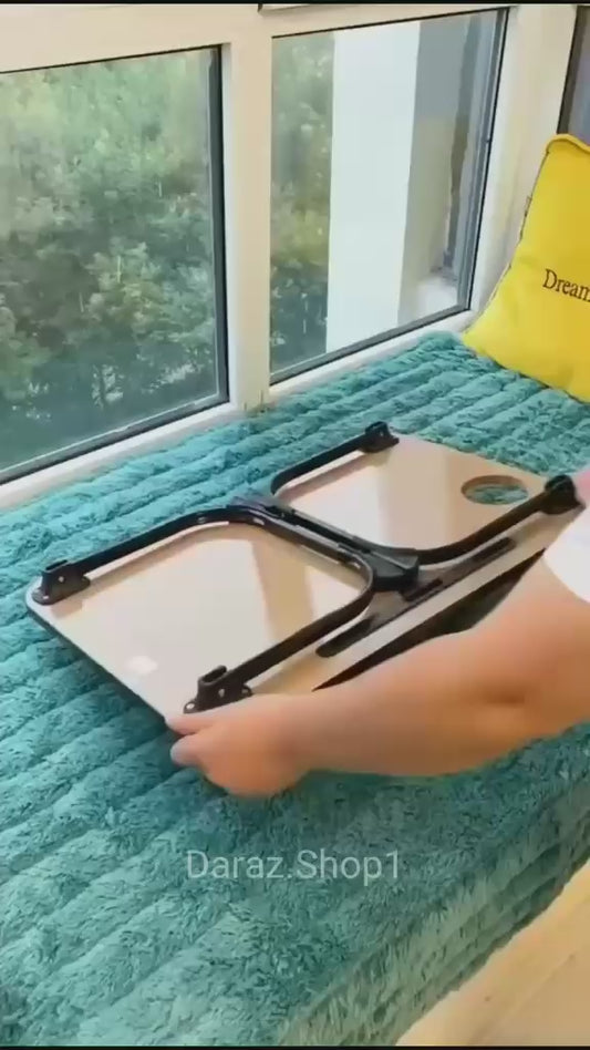 Multi-Purpose Foldable Laptop Desk with Cup & Tablet Holder