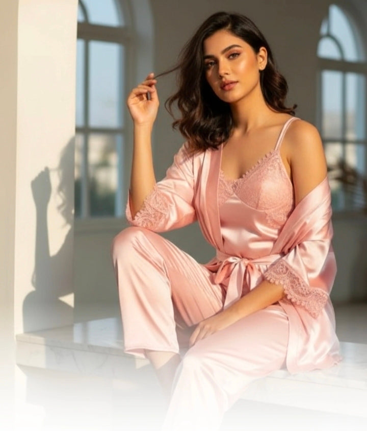 6 Piece Luxury Silk Nightwear Set